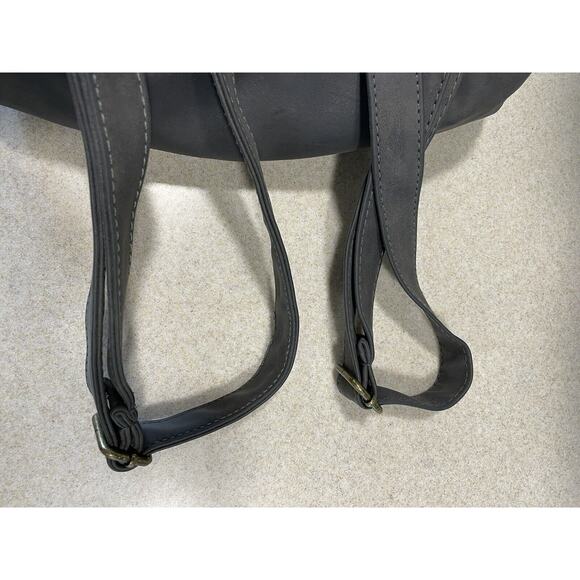 Wallflower Mini Gray Faux leather Backpack With Adjustable Strap’s Front Pockets - Picture 7 of 11